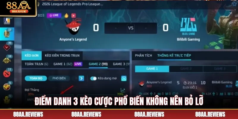 Điểm danh 3 kèo cược phổ biến không nên bỏ lỡ